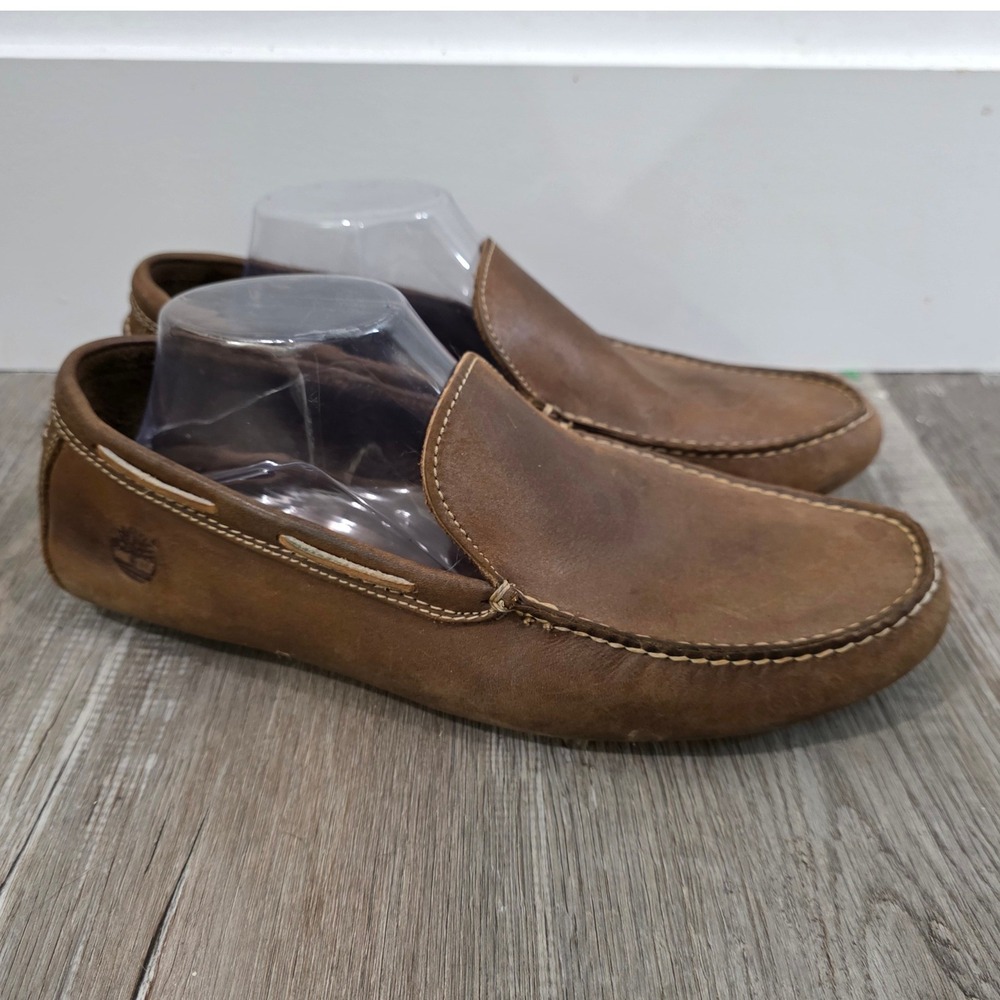 Timberland‎ Mens Loafers Size 10.5 M Brown Leather Driving Moccasins
